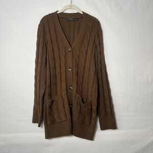 Men’s Cardigan Sweater XL Grandpa Old Money Casual Button Front Pockets Preppy